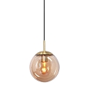 Steinhauer Luminaire � suspension BOLLIQUE rond E27 IP20, ambre, laiton, noir  gradable