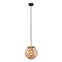 Luminaire � suspension BOLLIQUE rond E27 IP20, ambre, laiton, noir  gradable