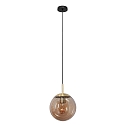 Steinhauer Luminaire � suspension BOLLIQUE rond E27 IP20, ambre, laiton, noir  gradable