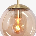Steinhauer Luminaire � suspension BOLLIQUE rond E27 IP20, ambre, laiton, noir  gradable