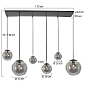 Steinhauer Luminaire � suspension BOLLIQUE 6 flammes E27 IP20, noir  gradable