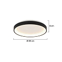 Steinhauer Luminaire de plafond RINGLEDE IP20, noir gradable