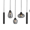 Steinhauer Luminaire à suspension REFLEXION 9 flammes GU10 + E27 IP20, noir gradable