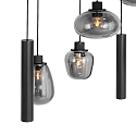 Steinhauer Luminaire à suspension REFLEXION 9 flammes GU10 + E27 IP20, noir gradable