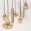 Steinhauer Luminaire à suspension REFLEXION 9 flammes GU10 + E27 IP20, laiton gradable