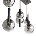 Steinhauer Luminaire à suspension BOLLIQUE 9 flammes GU10 + E27 IP20, noir gradable