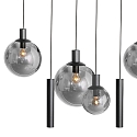 Steinhauer Luminaire à suspension BOLLIQUE 9 flammes GU10 + E27 IP20, noir gradable