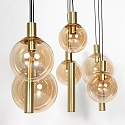 Steinhauer pendant luminaire BOLLIQUE 9 flames GU10 + E27 IP20, brass dimmable
