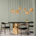 Steinhauer pendant luminaire BOLLIQUE 9 flames GU10 + E27 IP20, brass dimmable