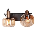 Luminaire mural GLASLIC à 2 flammes, pivotant, rotatif E27 IP20, bronze, noir gradable
