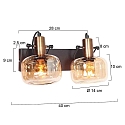 Steinhauer Luminaire mural GLASLIC à 2 flammes, pivotant, rotatif E27 IP20, bronze, noir gradable