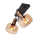 Steinhauer Luminaire mural GLASLIC à 2 flammes, pivotant, rotatif E27 IP20, bronze, noir gradable