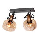 Steinhauer Luminaire mural GLASLIC à 2 flammes, pivotant, rotatif E27 IP20, bronze, noir gradable