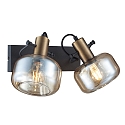 Steinhauer Luminaire mural GLASLIC à 2 flammes, pivotant, rotatif E27 IP20, bronze, noir gradable