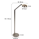Steinhauer Lampadaire RINGLUX IP20, gradable
