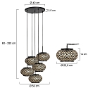 Mexlite Luminaire à suspension HALOSWAP E27 IP20, gradable