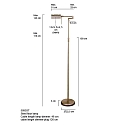 Mexlite Lampadaire KARL avec bras articul�, r�glable, avec variateur tactile IP20, acier bross� gradable