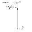 Mexlite Lampadaire KARL avec bras articul�, r�glable, avec variateur tactile IP20, acier bross� gradable