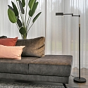 Mexlite Lampadaire KARL avec bras articul�, r�glable, avec variateur tactile IP20, noir mat gradable