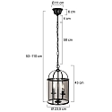 Steinhauer pendant luminaire PIMPERNEL 2 flames E14 IP20, black dimmable