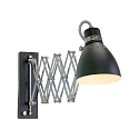 Luminaire mural SPRING langue, avec interrupteur, avec prise de courant, r�glable E27 IP20, noir mat gradable