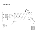 Luminaire mural SPRING langue, avec interrupteur, avec prise de courant, r�glable E27 IP20, noir mat gradable