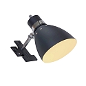 Lampe � pince SPRING avec interrupteur, avec prise de courant, r�glable E27 IP20, noir mat 