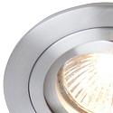 Steinhauer recessed luminaire P�LITE SPOT round, swivelling GU10 IP20, steel brushed dimmable