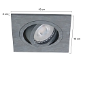 Lumi�re encastr�e P�LITE SPOT pivotant, carr� GU10 IP20