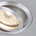 Steinhauer recessed luminaire P�LITE SPOT swivelling, square GU10 IP20, steel brushed dimmable