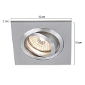 Steinhauer recessed luminaire P�LITE SPOT swivelling, square GU10 IP20, steel brushed dimmable
