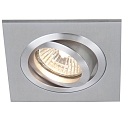 Steinhauer recessed luminaire P�LITE SPOT swivelling, square GU10 IP20, steel brushed dimmable
