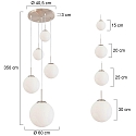 Steinhauer Luminaire � suspension BOLLIQUE 5 flammes, langue E27 IP20, acier bross� gradable