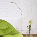 Mexlite Lampadaire BIRON avec bras flexible, avec variateur tactile IP20, acier bross� gradable
