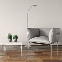 Mexlite Lampadaire BIRON avec bras flexible, avec variateur tactile IP20, acier bross� gradable