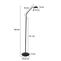 Mexlite Lampadaire BIRON avec interrupteur, avec bras flexible IP20, noir mat gradable