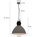 anne light & home Luminaire � suspension FRISK � 1 flamme, rond E27 IP20, scintillant, gris gradable