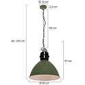anne light & home Luminaire � suspension FRISK � 1 flamme, rond E27 IP20, olive verte gradable