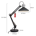 anne light & home Lampe de table ZAPPA avec interrupteur, avec bras articul�, avec prise de courant E27 IP20, noir mat 