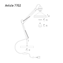 anne light & home Lampe de table ZAPPA avec interrupteur, avec bras articul�, avec prise de courant E27 IP20, noir mat 