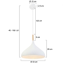 Mexlite Luminaire � suspension BJORR - � 33CM � 1 flamme, petit, haut E27 IP20, blanc mat gradable