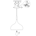 Mexlite Luminaire � suspension BJORR - � 33CM � 1 flamme, petit, haut E27 IP20, blanc mat gradable