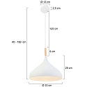 Mexlite Luminaire � suspension BJORR - � 45CM � 1 flamme, grand, plat E27 IP20, blanc mat gradable