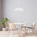Mexlite Luminaire � suspension BJORR - � 45CM � 1 flamme, grand, plat E27 IP20, blanc mat gradable