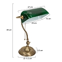 Mexlite Lampe de table BELANA � 1 flamme E27 IP20, vert, bronze gradable