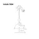 Steinhauer pendant luminaire BIKKEL - � 52CM 1 flame, large E27 IP20, brown, pied dimmable