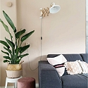 anne light & home Luminaire mural WOODY avec interrupteur, r�glable E27 IP20, blanc mat gradable