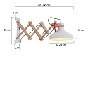 anne light & home Luminaire mural WOODY avec interrupteur, r�glable E27 IP20, blanc mat gradable