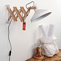 anne light & home Luminaire mural WOODY avec interrupteur, r�glable E27 IP20, blanc mat gradable