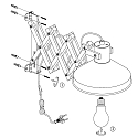 anne light & home Luminaire mural WOODY avec interrupteur, r�glable E27 IP20, blanc mat gradable